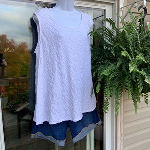 NWT Kim Rogers Texture Sleeveless Blouse XL